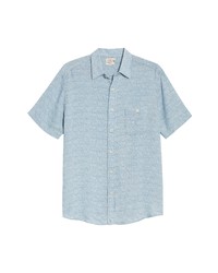Faherty Playa Short Sleeve Button Up Floral Shirt