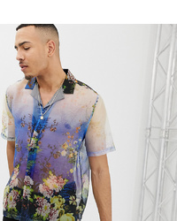ASOS DESIGN Tall Regular Fit Shirt In Sheer Organza Floral