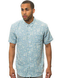 Zak The Ss Woven Buttondown Shirt In Blue Floral