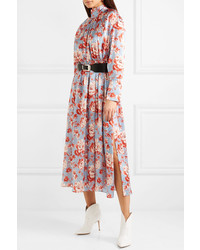 Magda Butrym Viseu Floral Print Silk Jacquard Midi Dress