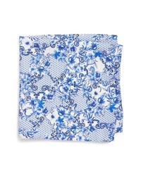 Eton Floral Tile Silk Pocket Square