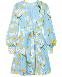 Andrew Gn Floral Print Silk Mini Dress