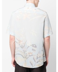 Etro Floral Print Short Sleeve Silk Shirt