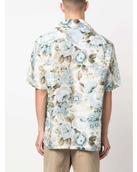 P.A.R.O.S.H. Floral Print Silk Short Sleeve Shirt