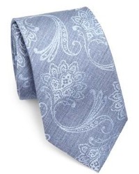 Light Blue Floral Silk Tie