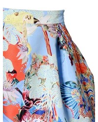 Mary Katrantzou Floral Animal Printed Twill Skirt
