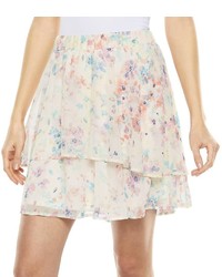 Lauren Conrad Lc Floral Tiered Chiffon Skirt