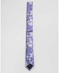 Asos Brand Wedding Tie With Floral Design In Blue