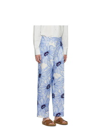 Jacquemus Blue Flowers Le Pantalon De Costume Trousers