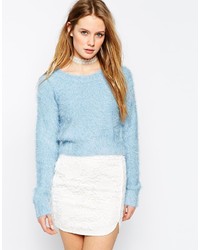 Motel Clover Long Sleeve Fluffy Sweater