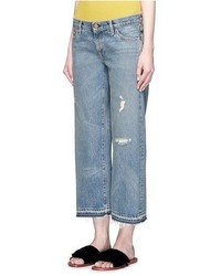 Simon Miller Aya Frayed Cuff Washed Wide Leg Jeans
