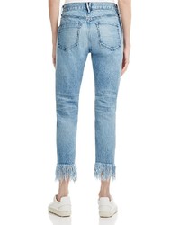 3x1 Fringed Straight Cropped Jeans In Stella