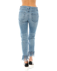 3x1 Straight Crop Fringe Jeans