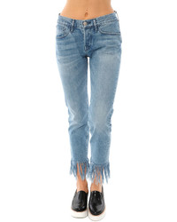 3x1 Straight Crop Fringe Jeans