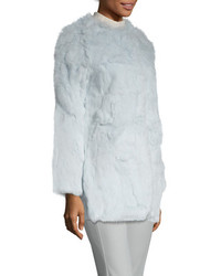 Adrienne Landau Fur Snap Button Coat