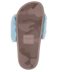 Dolce & Gabbana Dolcegabbana Genuine Mink Fur Slide Sandal
