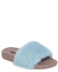 Dolce & Gabbana Dolcegabbana Genuine Mink Fur Slide Sandal