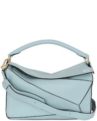 Light Blue Geometric Leather Bag
