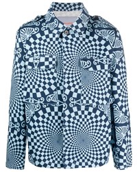 BLUEMARBLE Geometric Pattern Cotton Shirt