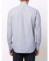 Canali Geometric Print Long Sleeved Shirt