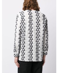 Clot Triangle Print Embroidered Shirt