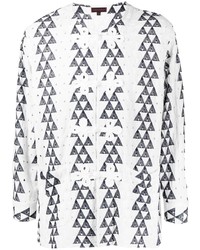 Clot Triangle Print Embroidered Shirt