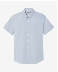 Express Fitted Geometric Short Sleeve Shirt
