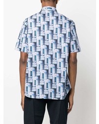 Brioni Geometric Print Short Sleeve Shirt