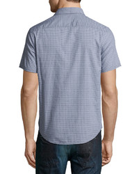 Original Penguin Geometric Print Short Sleeve Shirt Dark Blue