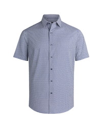 Bugatchi Ooohcotton Tech Short Sleeve Geometric Button Up Shirt