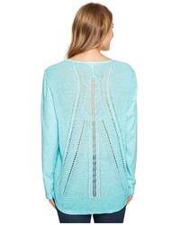 Tribal Sweater Back Top Long Sleeve Pullover