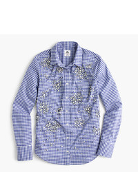 J.Crew Collection Thomas Mason Top In Embellished Gingham