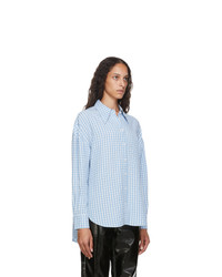 Tibi Blue And White Gingham Relaxed Shirt