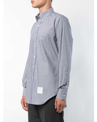 Thom Browne Classic Long Sleeve Poplin Shirt In Small Gingham Check