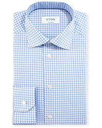 Eton Contemporary Fit Gingham Dress Shirt Bluewhite
