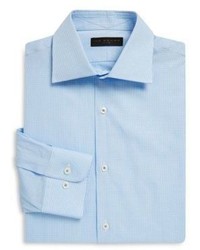 Ike Behar Regular Fit Gingham Pickstitch Cotton Dress Shirt