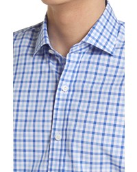 Ledbury Tailored Fit Check Dress Shirt In Blue At Nordstrom