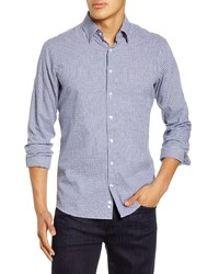 Brax Derek Modern Fit Micro Gingham Flannel Button Up Shirt