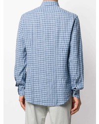 Corneliani Check Long Sleeve Linen Shirt