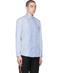 Burberry Blue Cotton Contrast Check Shirt