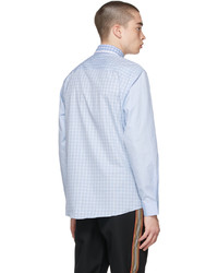 Burberry Blue Cotton Contrast Check Shirt