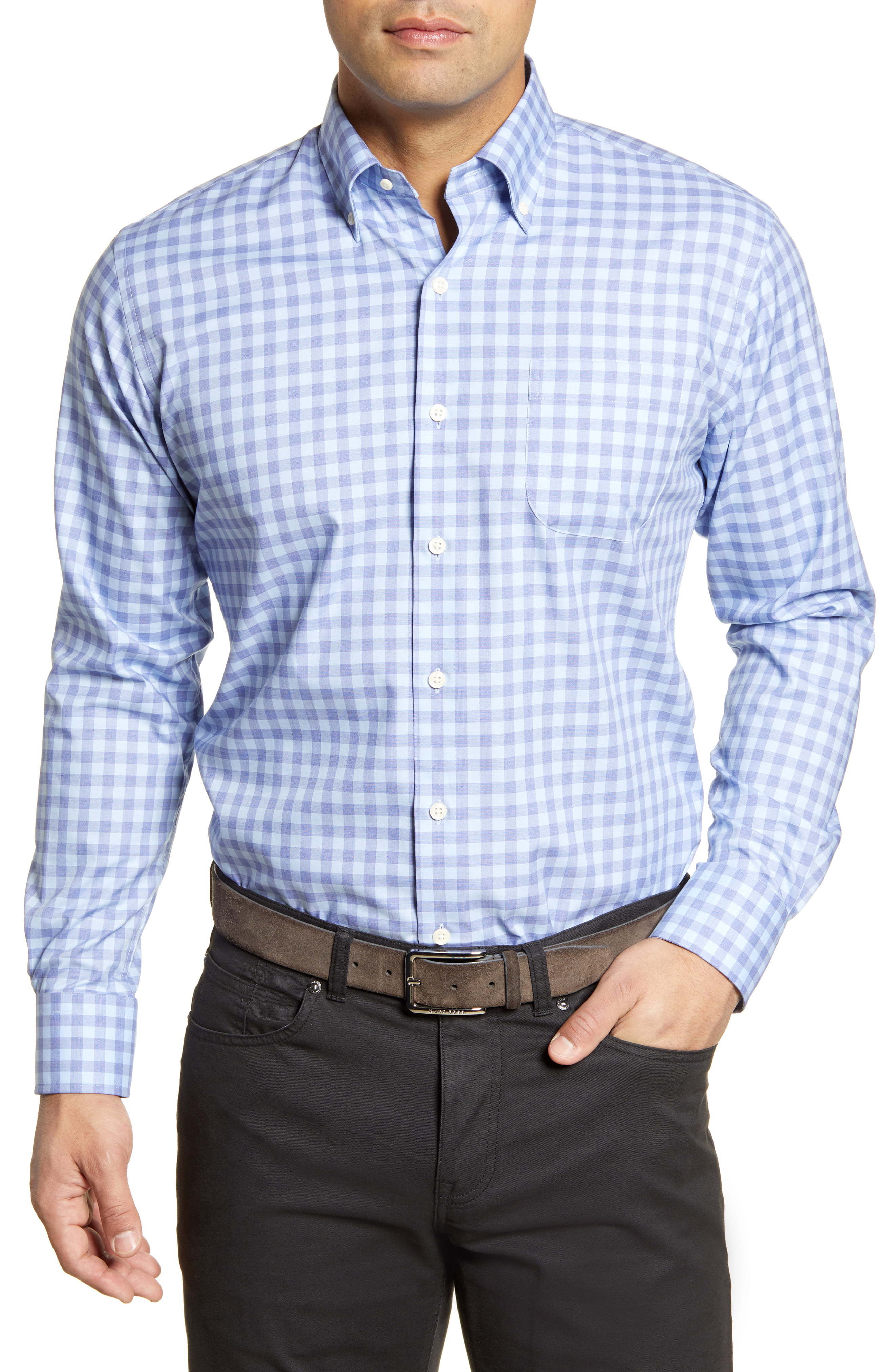 Peter Millar Garrett Regular Fit Check Print Shirt, $55 | Nordstrom ...