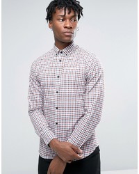 Selected Homme Long Sleeve Slim Fit Shirt In Gingham Check Button Down Collar