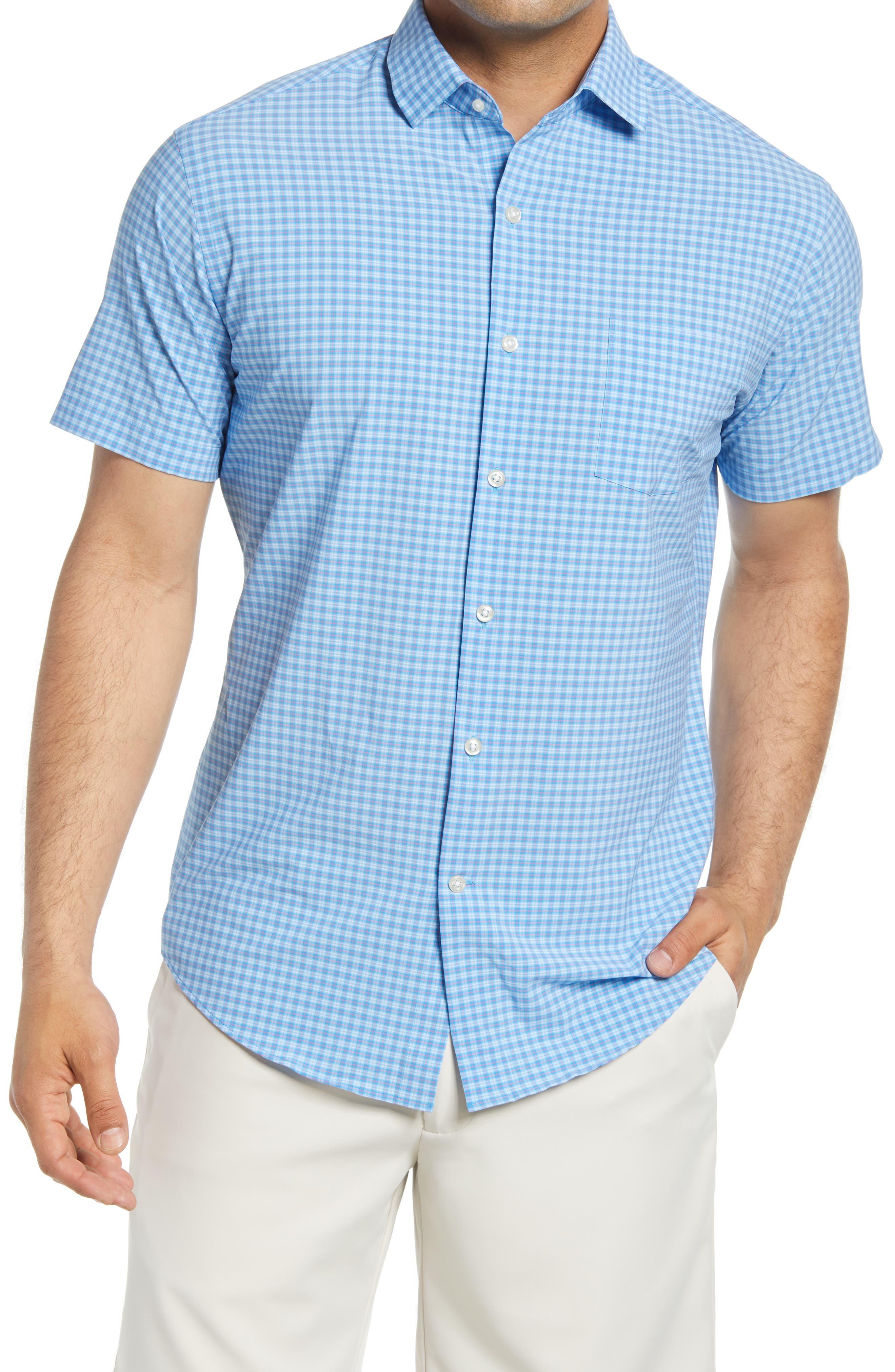 Peter Millar Berkley Summer Comfort Check Short Sleeve Button Up Shirt ...