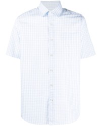 Canali Check Print Short Sleeved Shirt
