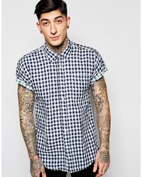 Scotch & Soda Shirt With Gingham Check Short Sleeves In Slim Fit