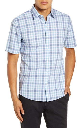 Zachary Prell Vidal Regular Fit Check Short Sleeve Button Up Sport ...