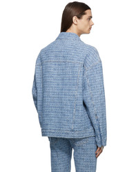 Givenchy Blue Denim 4g Jacquard Jacket