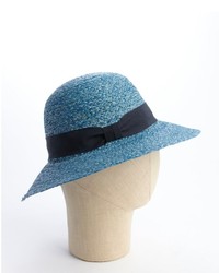 Hat Attack Blue Raffia And Navy Band Sun Hat