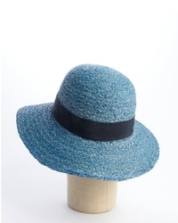 Hat Attack Blue Raffia And Navy Band Sun Hat